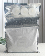 Kombipack: Dekosand, Glasgranulat + Teelichte Anthrazit, ca. 800 g