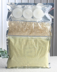 Kombipack: Dekosand, Glassteine + Teelichte Champagner, ca. 800 g