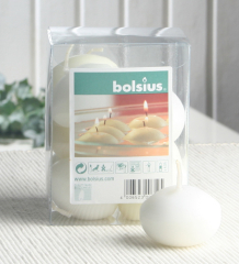 Bolsius 10er Pack Schwimmkerzen, creme-weiß