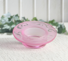 Teelichthalter mit Ornamenten, rosa