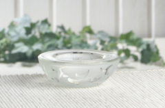 Glashalter für Teelichte Ornamente, konische Form, weiß